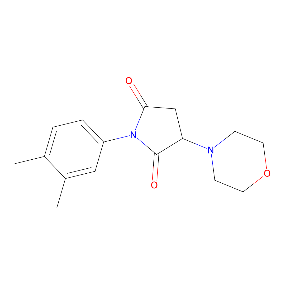 1-(3,4-Dimethylphenyl)-3-morpholin-4-ylpyrrolidine-2,5-dione molecular structure, CAS 462088-77-3