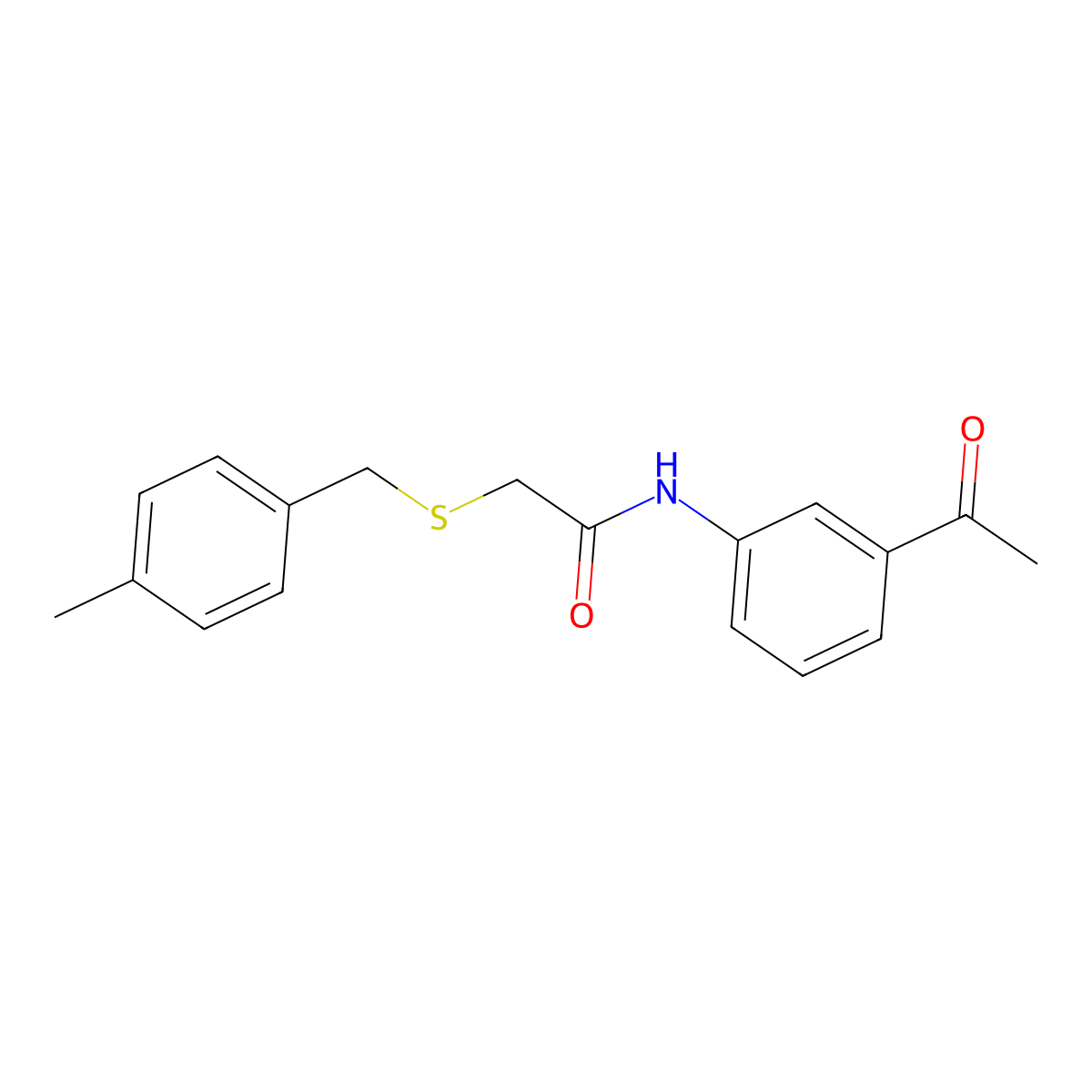 N-(3-acetylphenyl)-2-[(4-methylphenyl)methylsulfanyl]acetamide molecular structure, CAS 462088-85-3