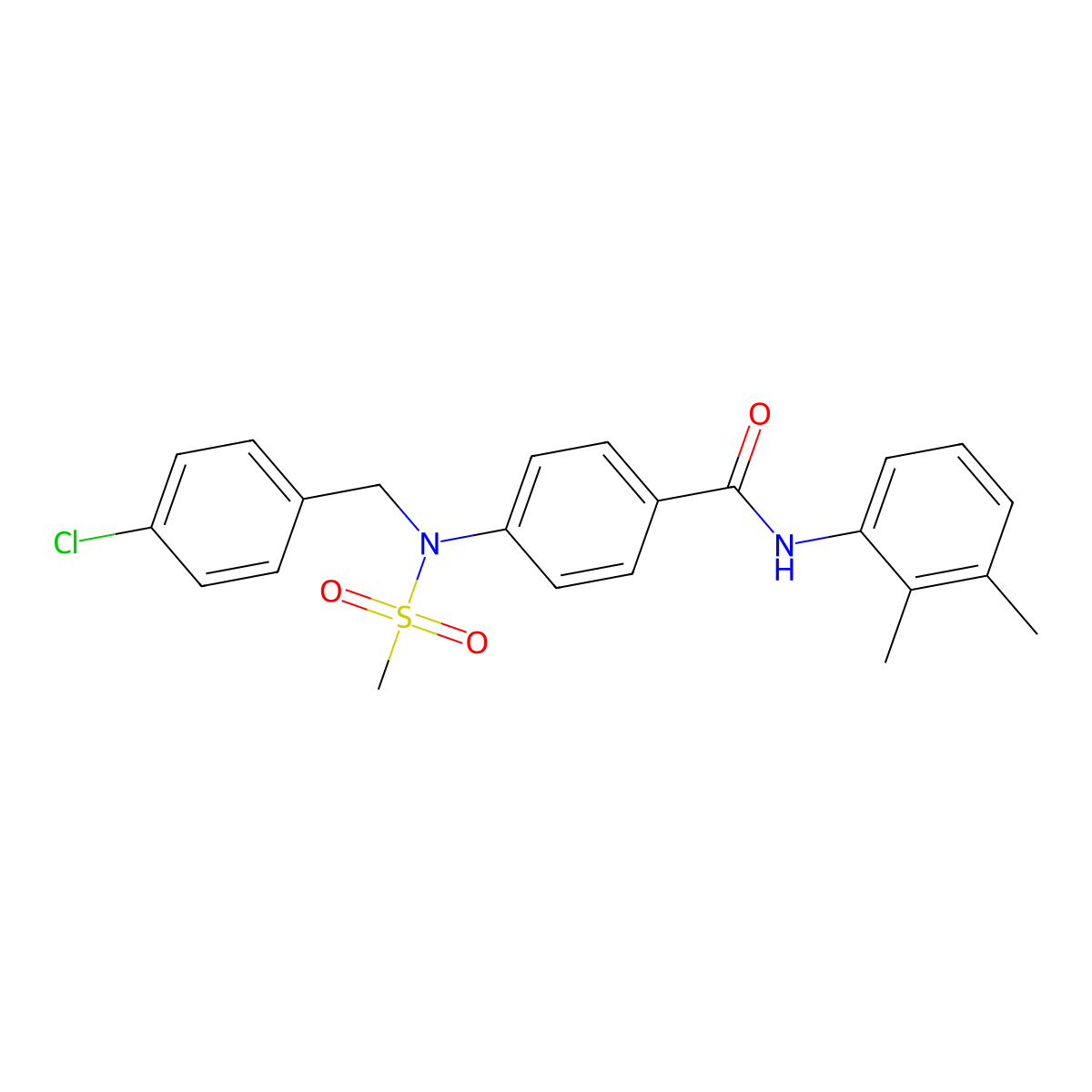4-[(4-chlorophenyl)methyl-methylsulfonylamino]-N-(2,3-dimethylphenyl)benzamide molecular structure, CAS 462088-86-4
