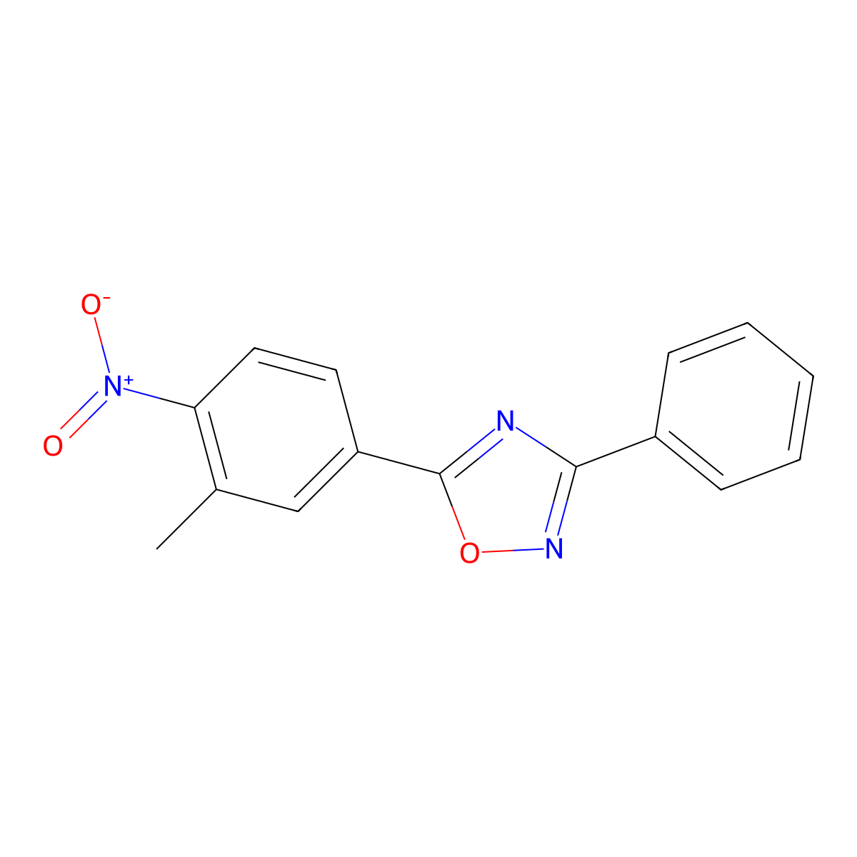 5-(3-Methyl-4-nitrophenyl)-3-phenyl-1,2,4-oxadiazole molecular structure, CAS 462089-09-4