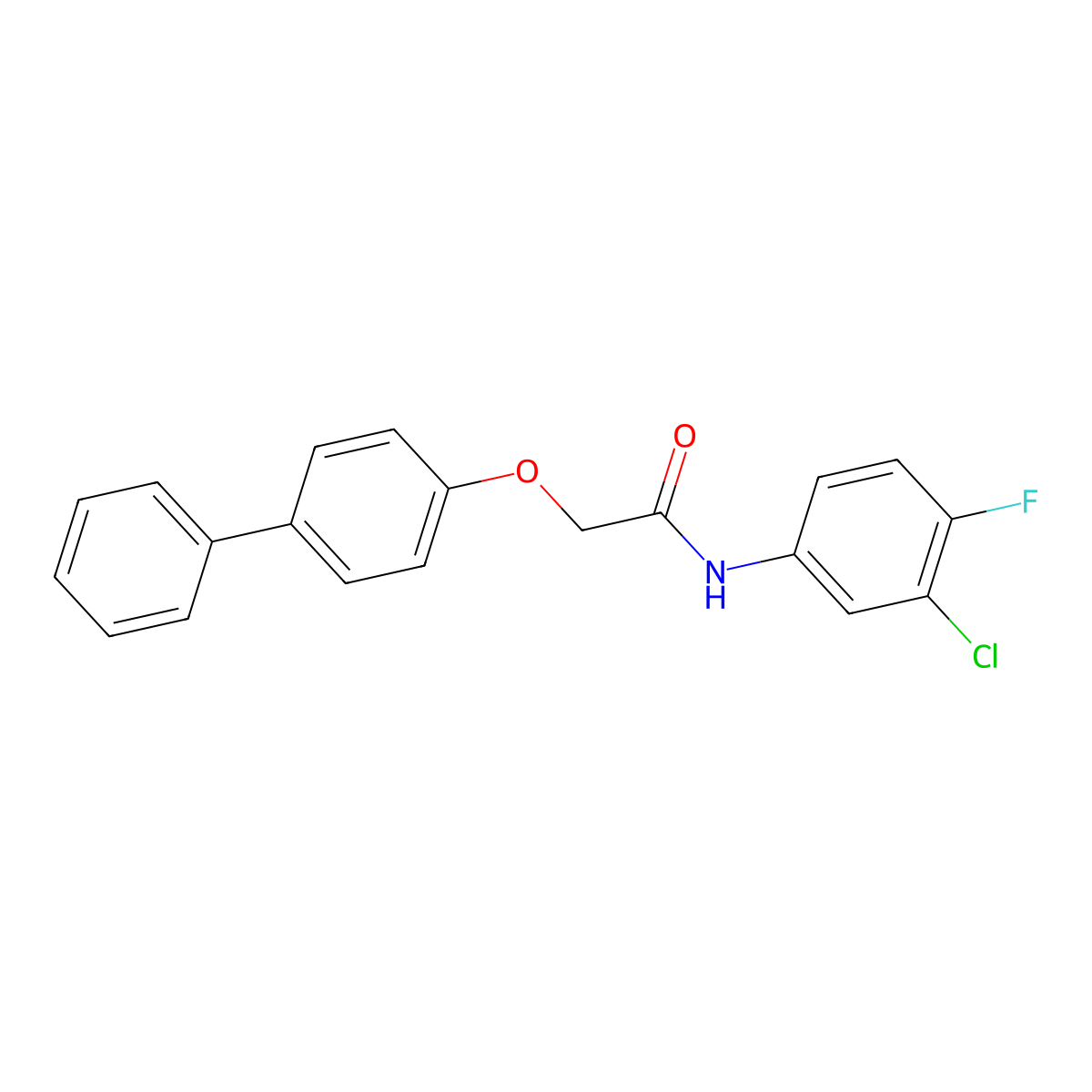 N-(3-chloro-4-fluorophenyl)-2-(4-phenylphenoxy)acetamide molecular structure, CAS 462089-43-6