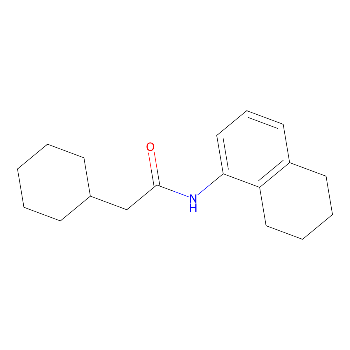 2-cyclohexyl-N-(5,6,7,8-tetrahydronaphthalen-1-yl)acetamide molecular structure, CAS 462090-97-7