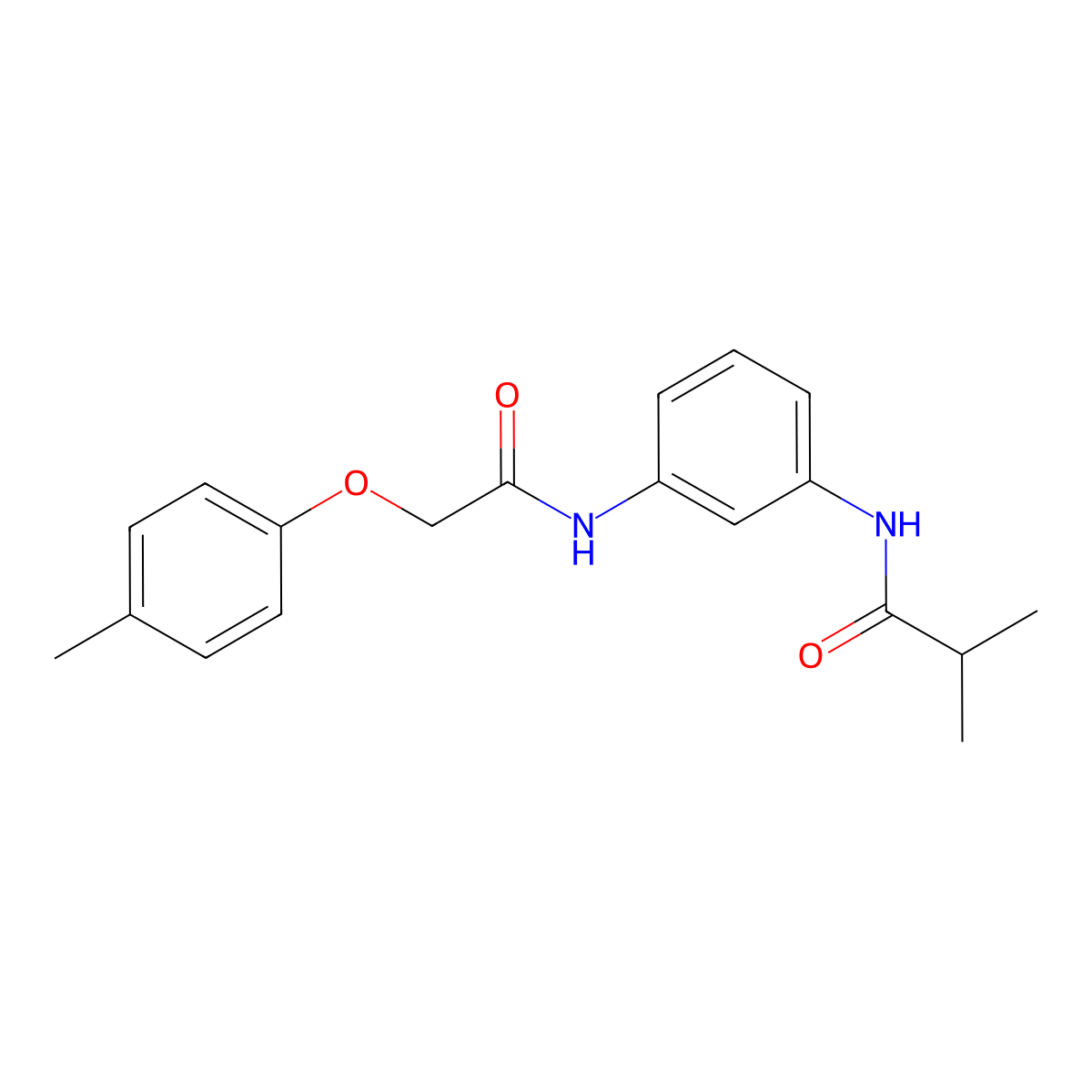 2-methyl-N-(3-{[(4-methylphenoxy)acetyl]amino}phenyl)propanamide molecular structure, CAS 462091-29-8