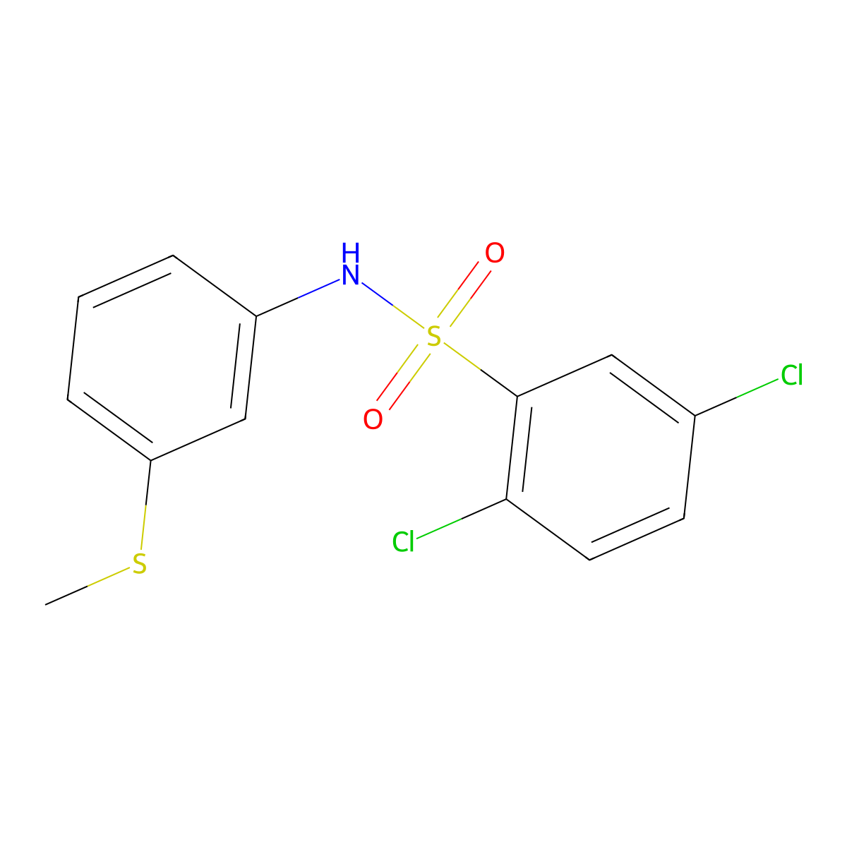 2,5-dichloro-N-[3-(methylsulfanyl)phenyl]benzenesulfonamide molecular structure, CAS 462091-39-0