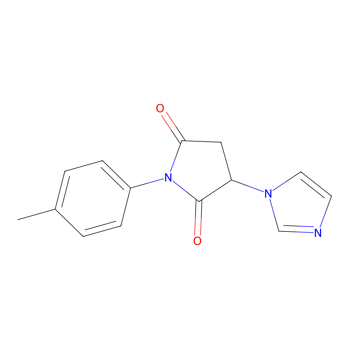 3-Imidazol-1-yl-1-(4-methylphenyl)pyrrolidine-2,5-dione molecular structure, CAS 462091-73-2