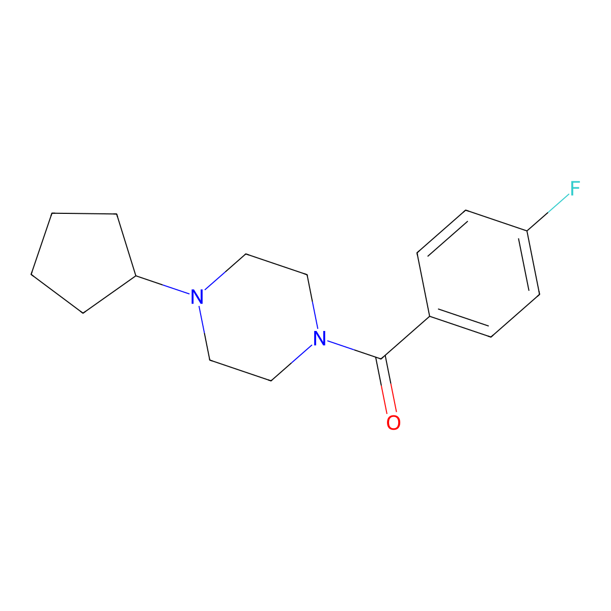 1-Cyclopentyl-4-(4-fluorobenzoyl)piperazine molecular structure, CAS 462094-61-7
