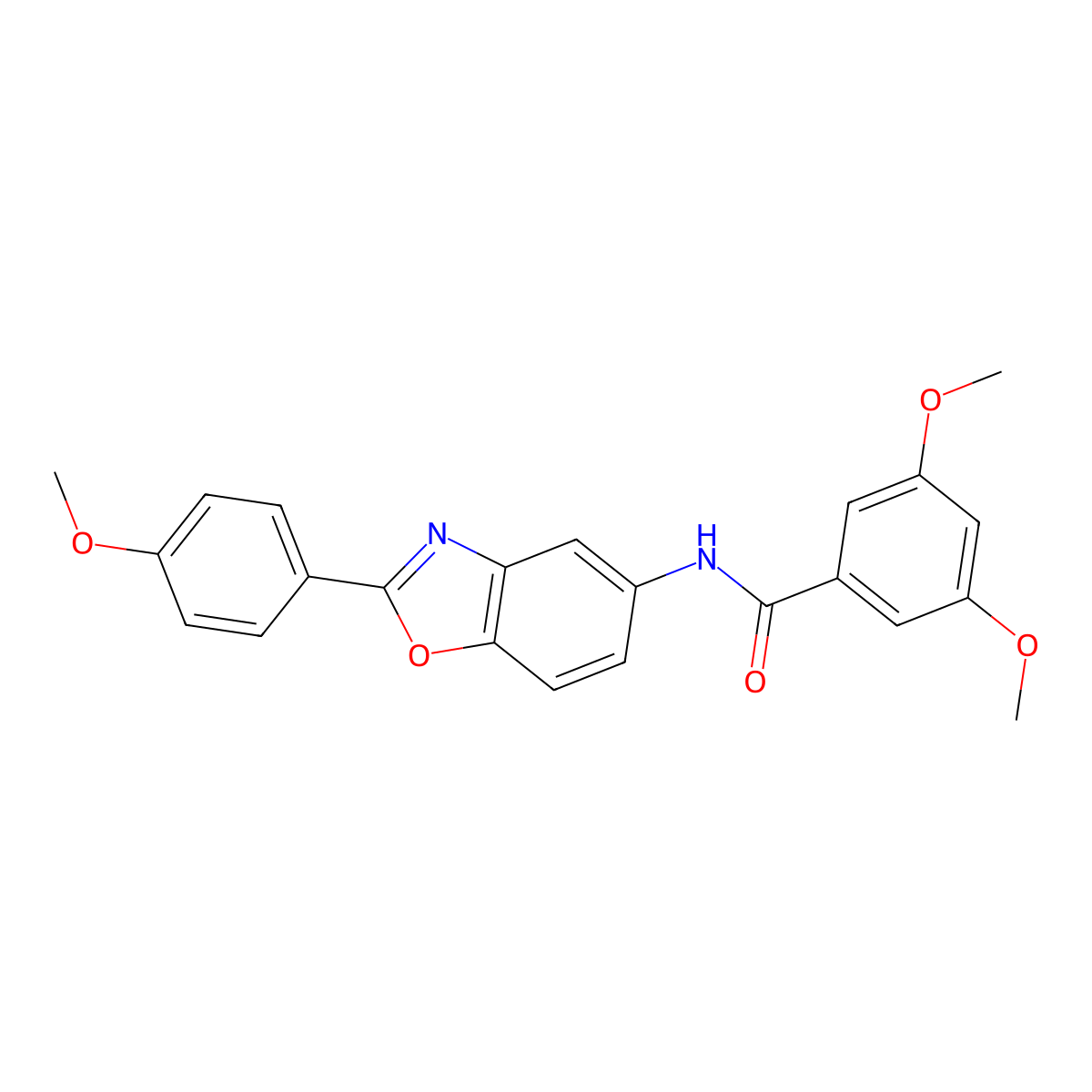 3,5-dimethoxy-N-[2-(4-methoxyphenyl)-1,3-benzoxazol-5-yl]benzamide molecular structure, CAS 462095-01-8
