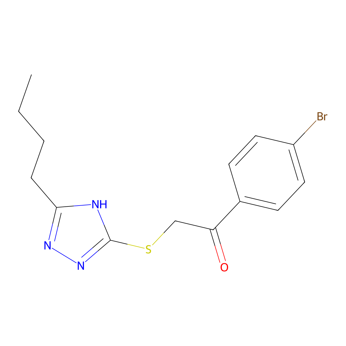 1-(4-bromophenyl)-2-[(5-butyl-4H-1,2,4-triazol-3-yl)sulfanyl]ethanone molecular structure, CAS 462095-39-2