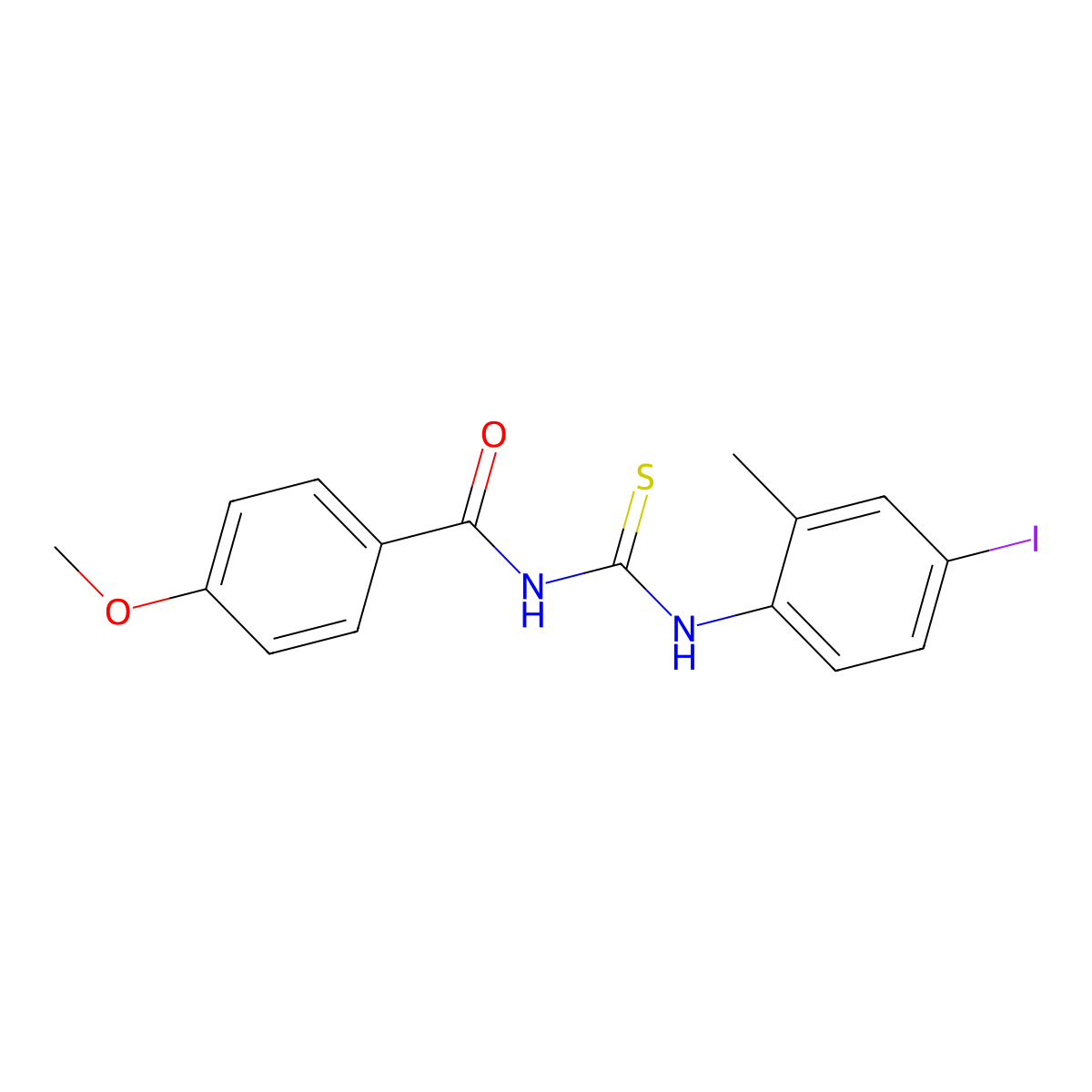 N-[(4-iodo-2-methylphenyl)carbamothioyl]-4-methoxybenzamide molecular structure, CAS 462095-86-9
