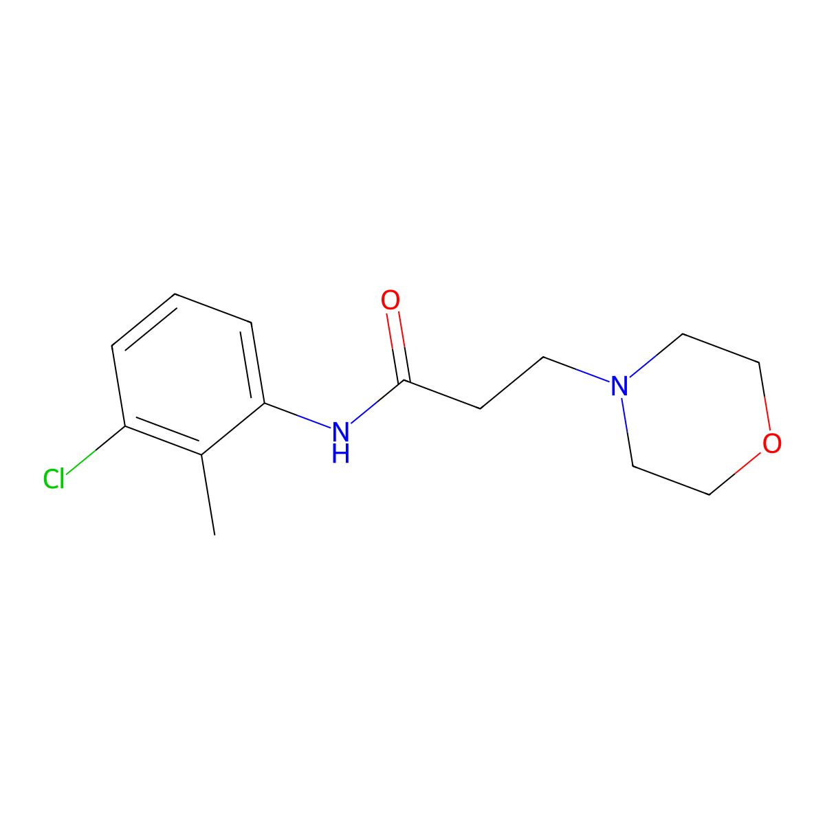 N-(3-chloro-2-methylphenyl)-3-morpholin-4-ylpropanamide molecular structure, CAS 462096-11-3