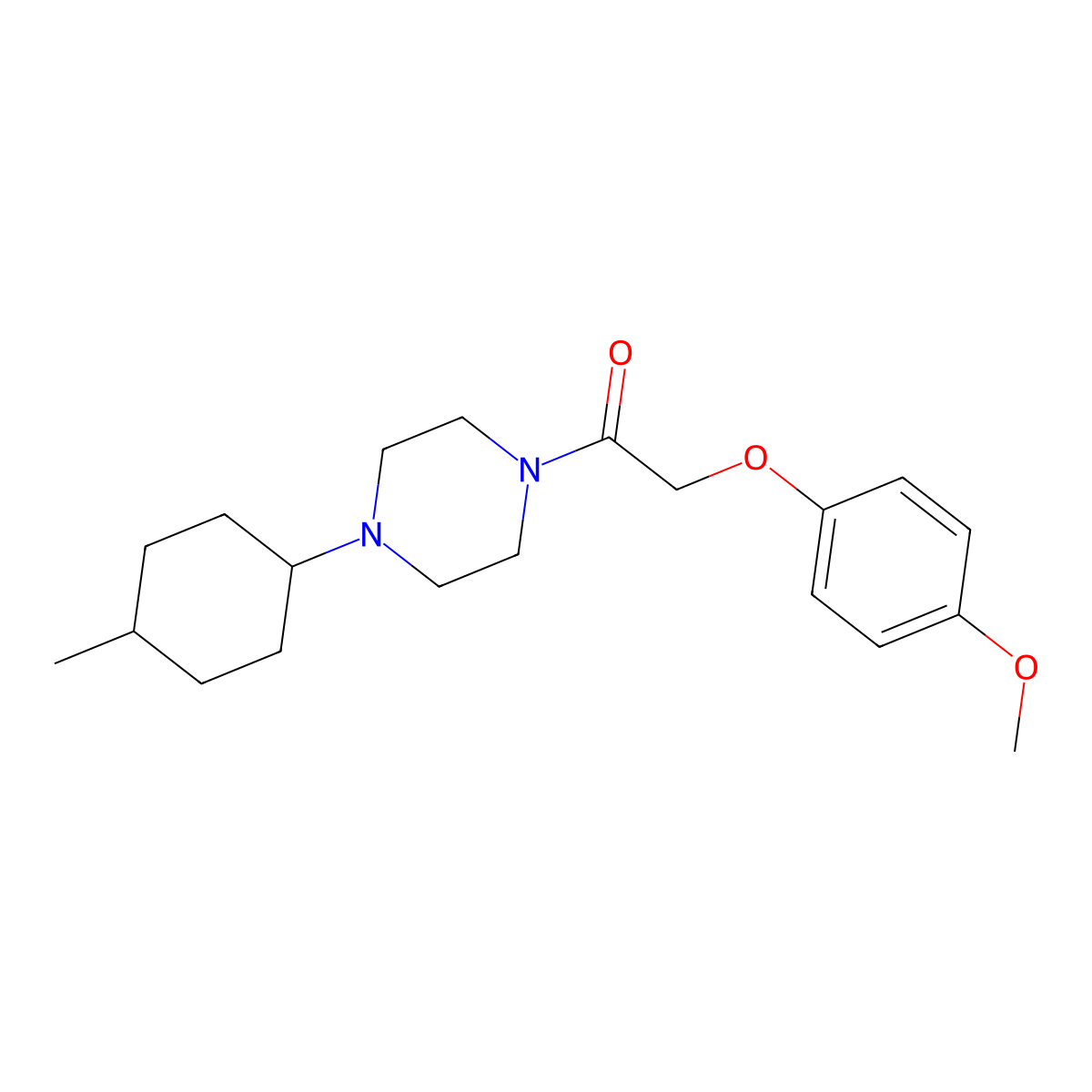 2-(4-Methoxyphenoxy)-1-[4-(4-methylcyclohexyl)piperazin-1-yl]ethanone molecular structure, CAS 462096-49-7