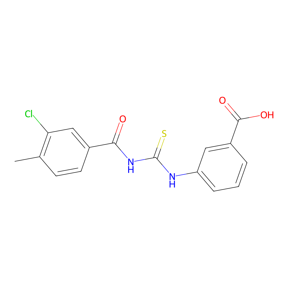 3-[(3-Chloro-4-methylbenzoyl)carbamothioylamino]benzoic acid molecular structure, CAS 462096-61-3