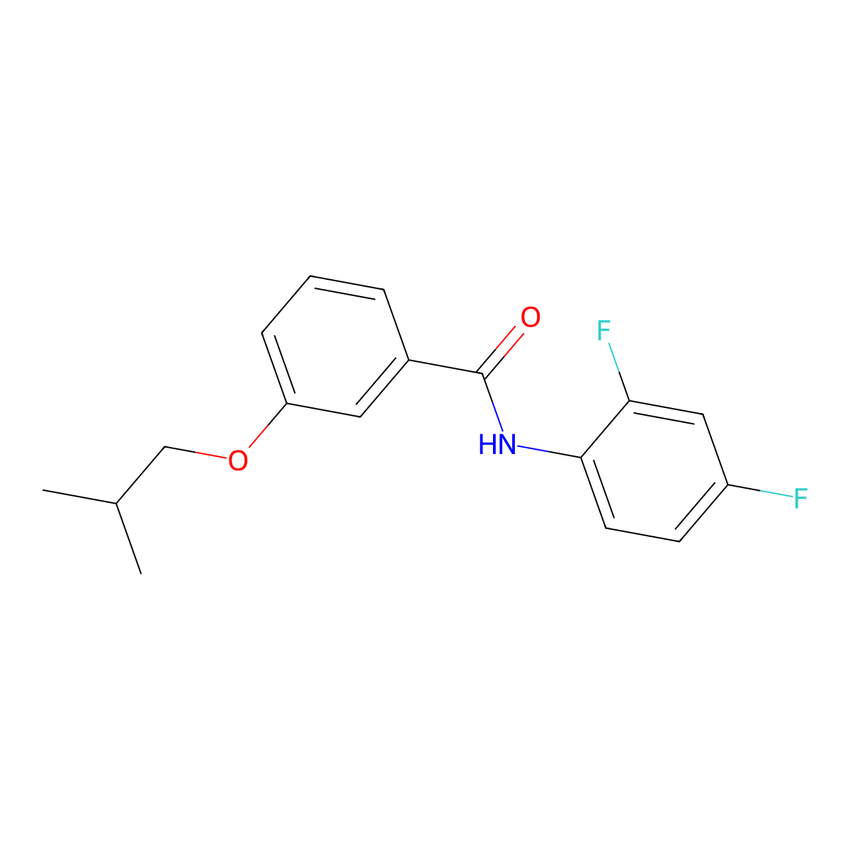 N-(2,4-difluorophenyl)-3-(2-methylpropoxy)benzamide molecular structure, CAS 462097-25-2