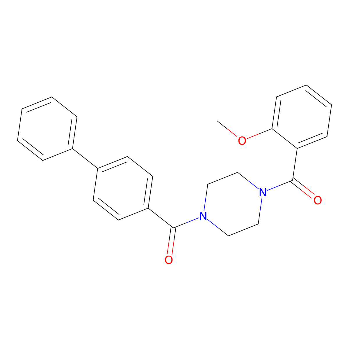 [4-(2-Methoxybenzoyl)piperazin-1-yl]-(4-phenylphenyl)methanone molecular structure, CAS 462097-84-3