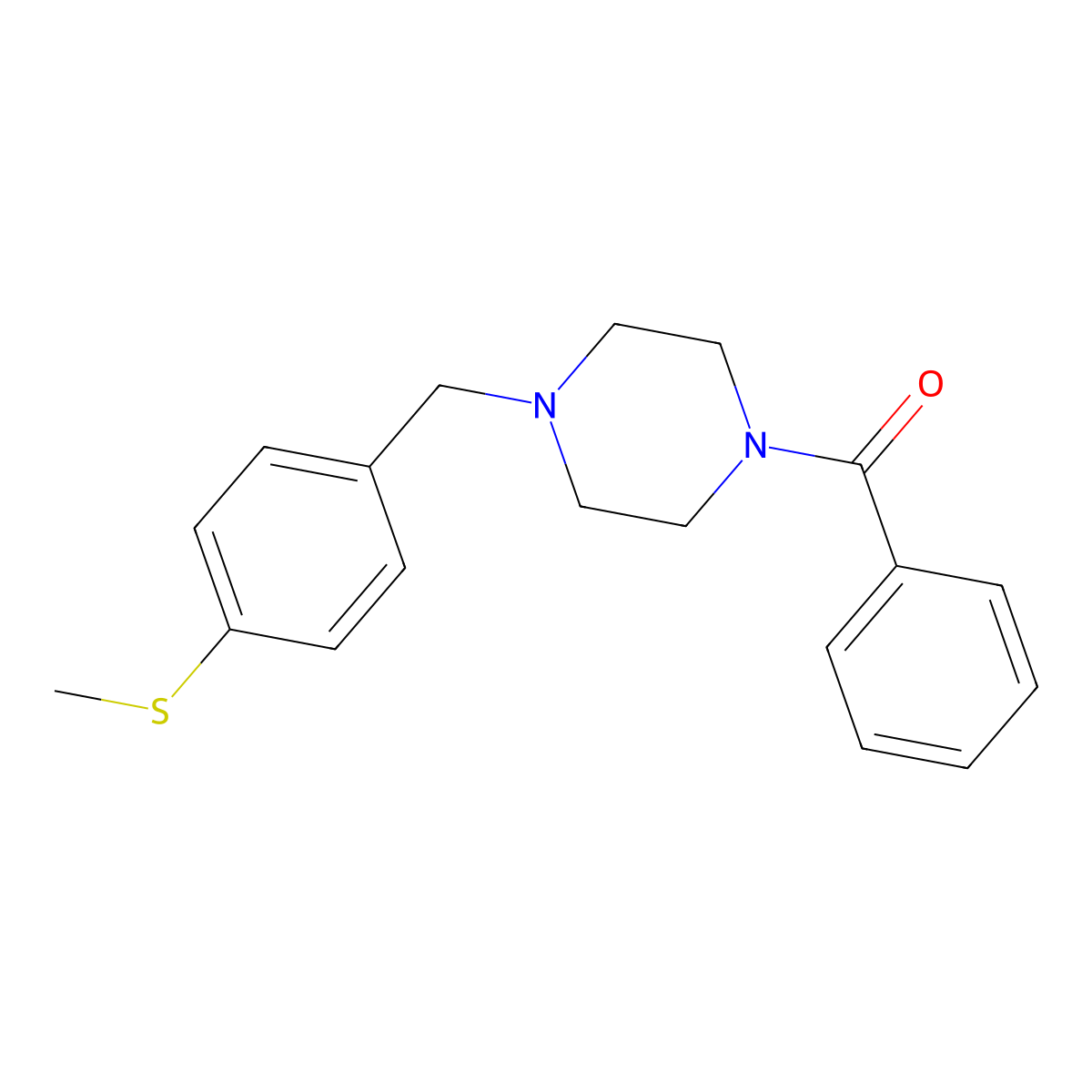 {4-[4-(Methylsulfanyl)benzyl]piperazin-1-yl}(phenyl)methanone molecular structure, CAS 462097-91-2