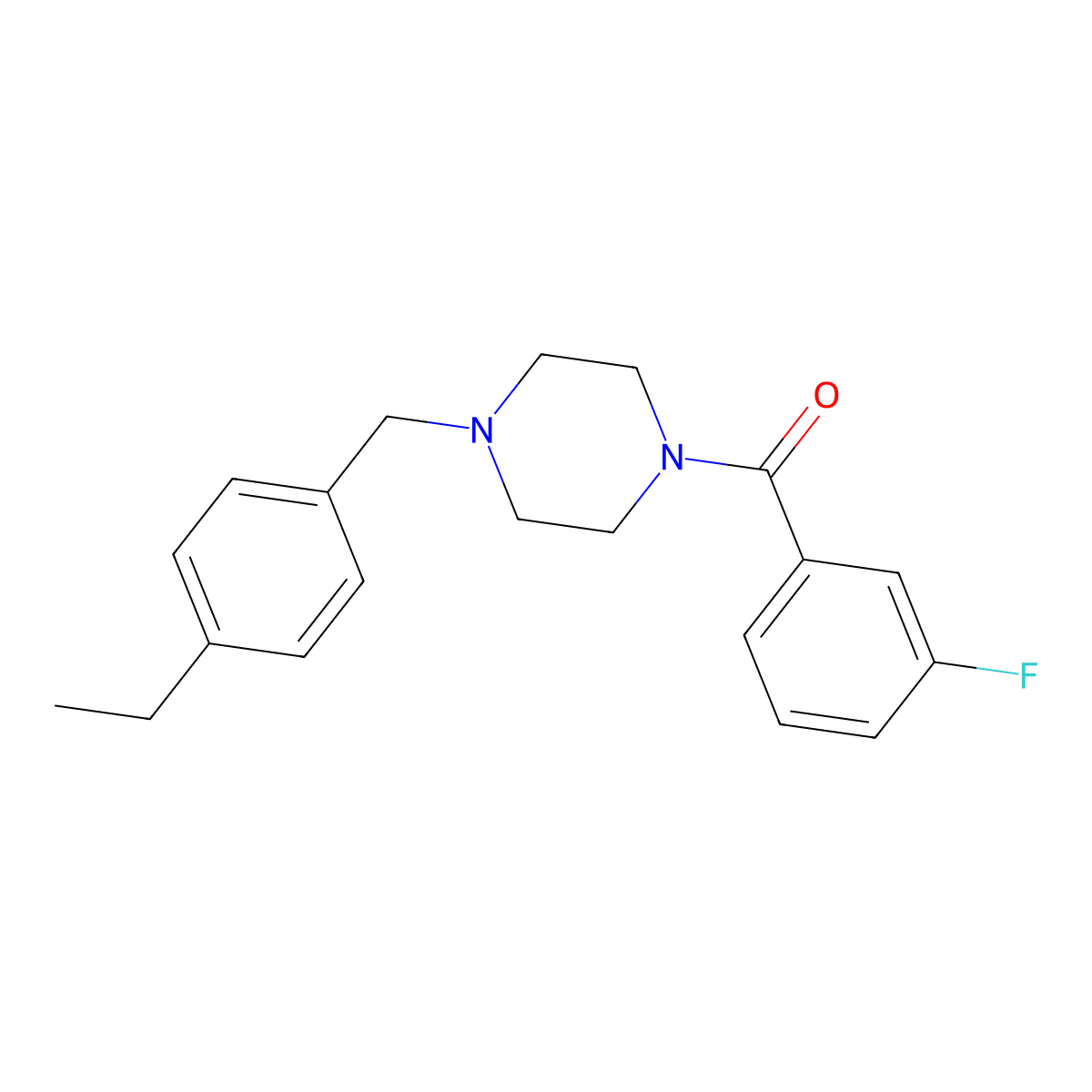 1-(4-Ethylbenzyl)-4-(3-fluorobenzoyl)piperazine molecular structure, CAS 462098-06-2
