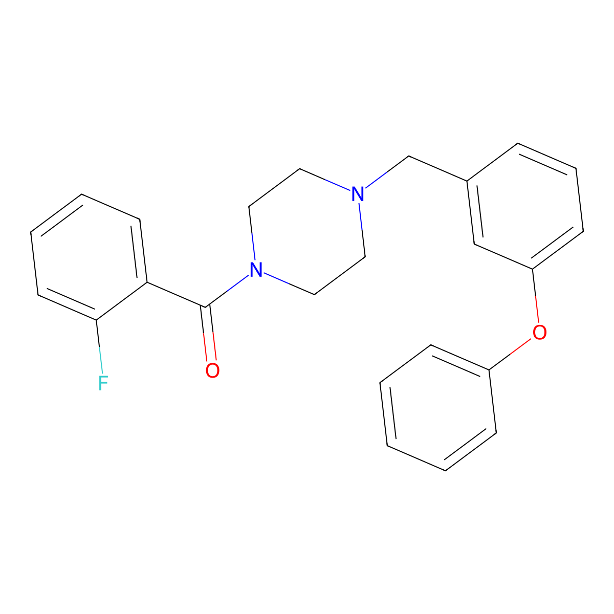 (2-Fluorophenyl)-[4-[(3-phenoxyphenyl)methyl]piperazin-1-yl]methanone molecular structure, CAS 462098-09-5