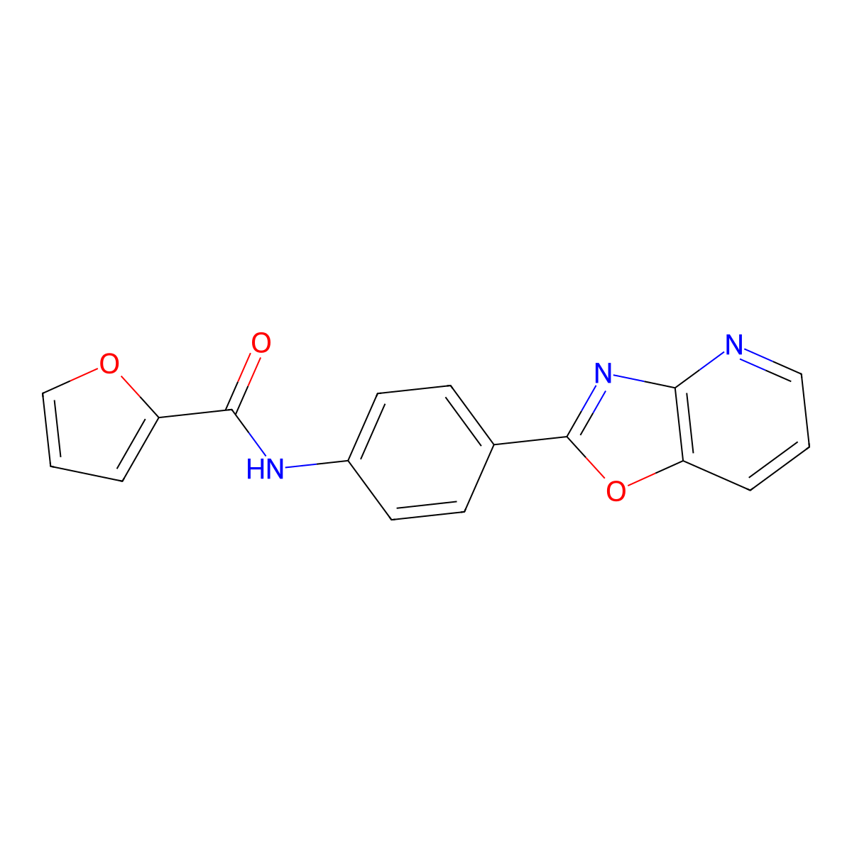 N-(4-[1,3]oxazolo[4,5-b]pyridin-2-ylphenyl)-2-furamide molecular structure, CAS 462098-15-3
