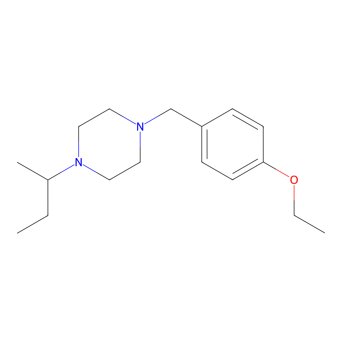 1-(Butan-2-yl)-4-(4-ethoxybenzyl)piperazine molecular structure, CAS 462098-23-3