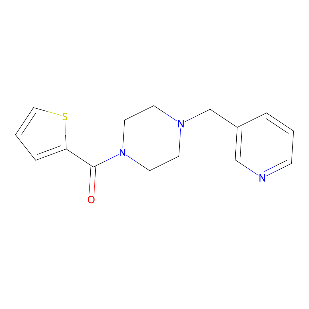 1-(3-Pyridinylmethyl)-4-(2-thienylcarbonyl)piperazine molecular structure, CAS 462098-25-5