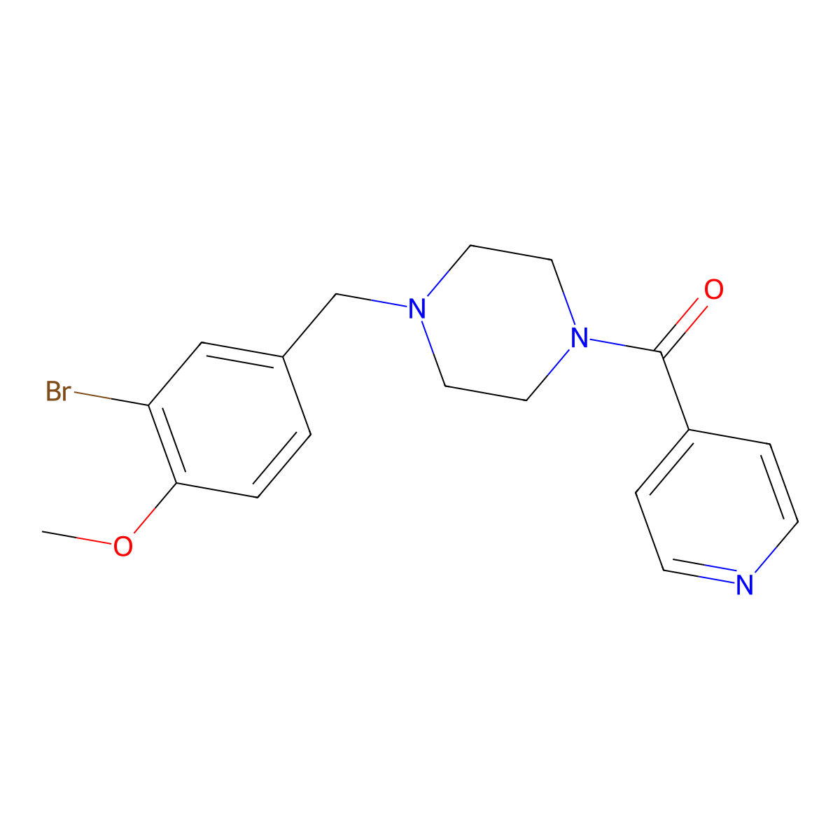 [4-[(3-Bromo-4-methoxyphenyl)methyl]piperazin-1-yl]-pyridin-4-ylmethanone molecular structure, CAS 462098-39-1