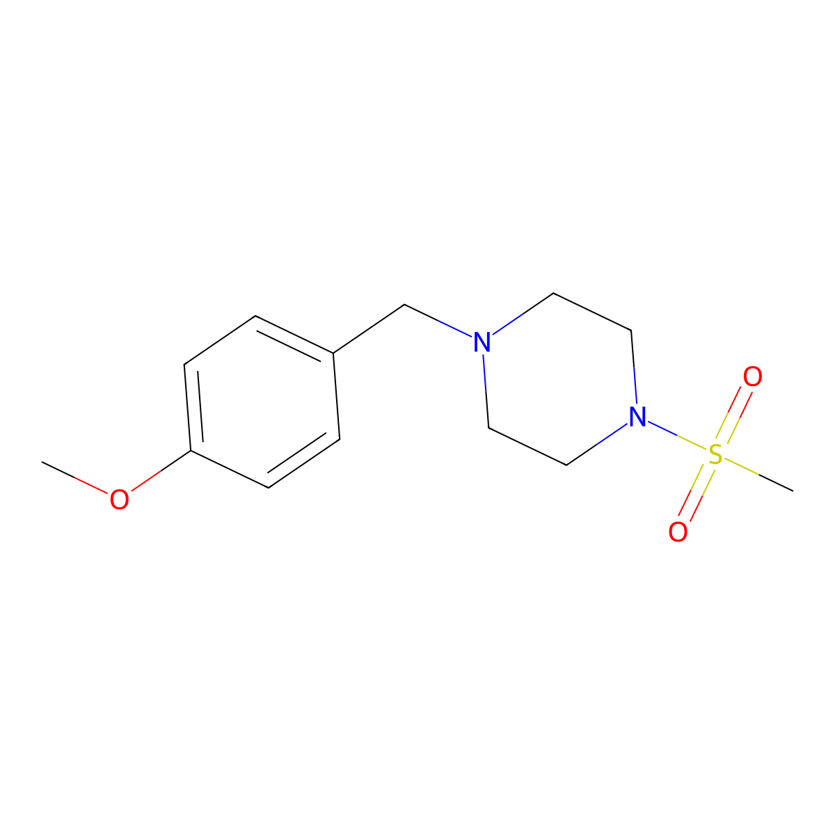 1-(4-Methoxybenzyl)-4-(methylsulfonyl)piperazine molecular structure, CAS 462098-43-7