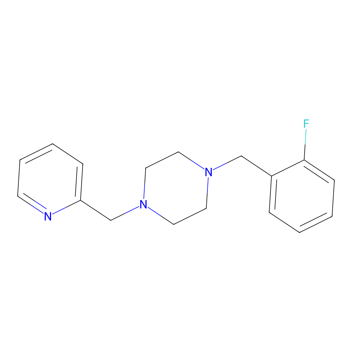 1-[(2-Fluorophenyl)methyl]-4-(pyridin-2-ylmethyl)piperazine molecular structure, CAS 462098-89-1