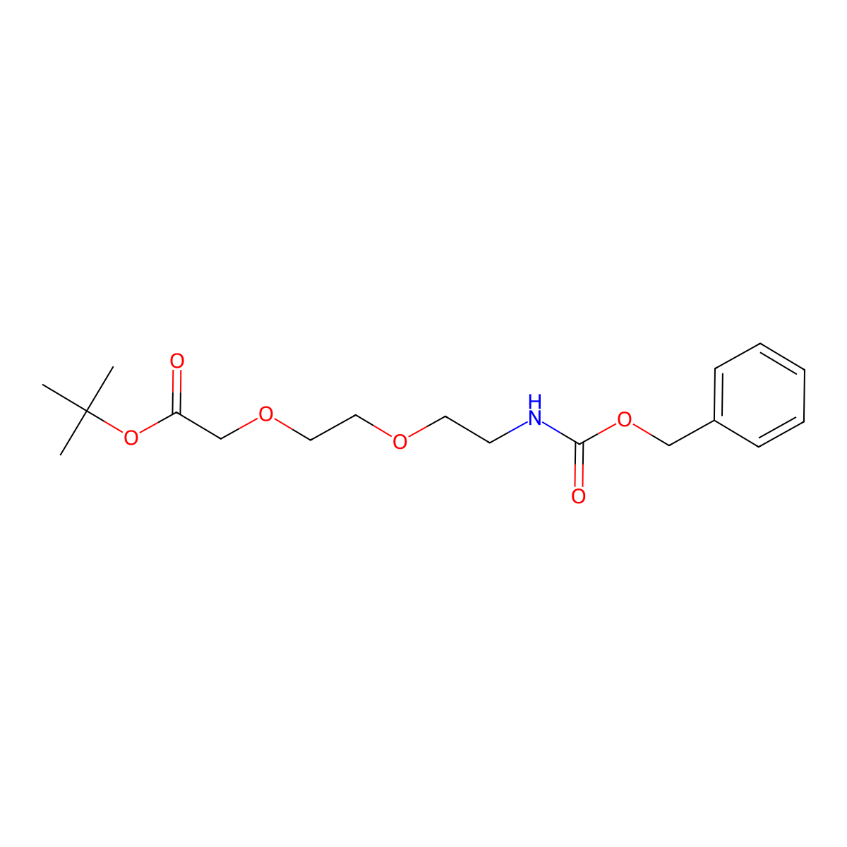 tert-Butyl 3-oxo-1-phenyl-2,7,10-trioxa-4-azadodecan-12-oate molecular structure, CAS 462100-02-3