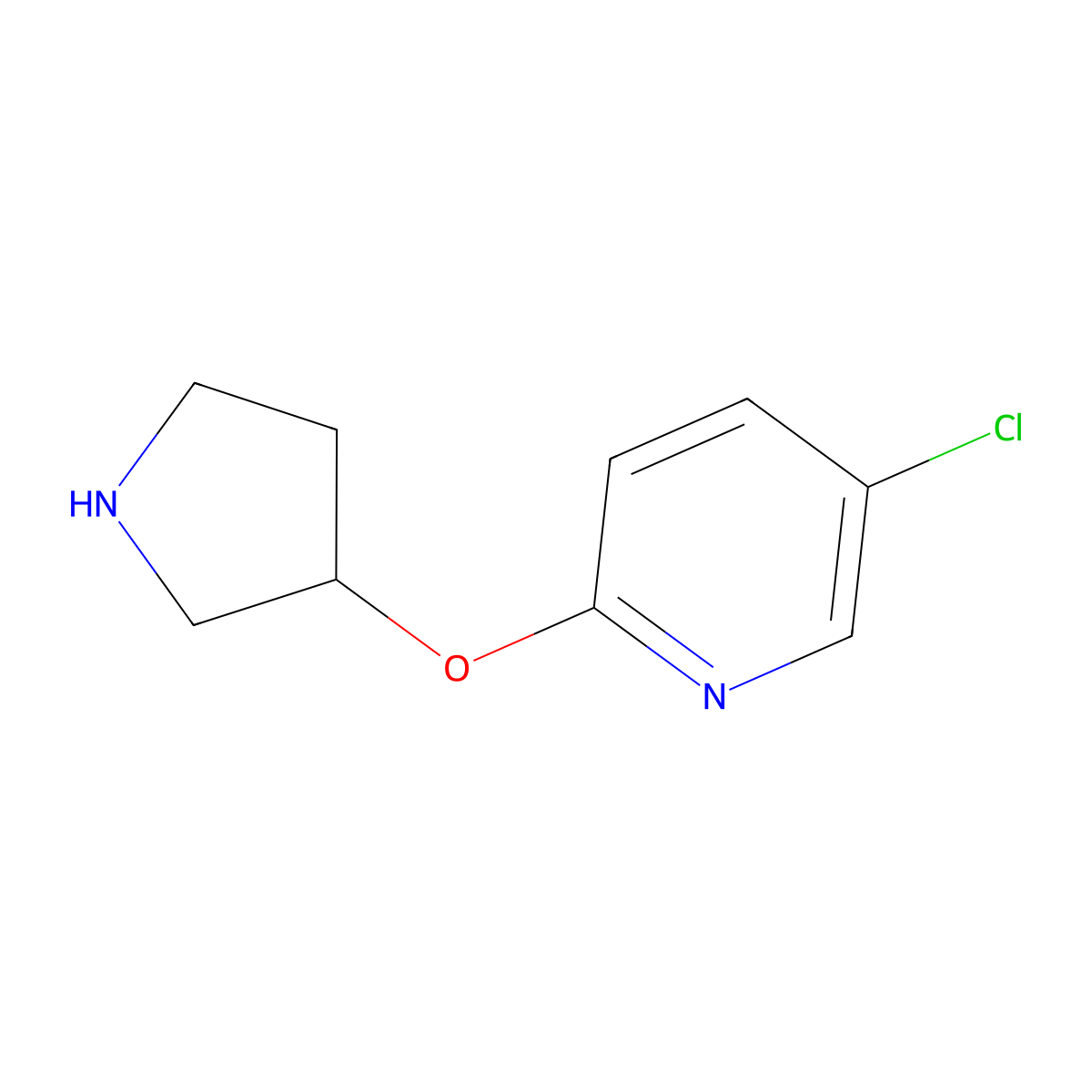 5-Chloro-2-(pyrrolidin-3-yloxy)pyridine molecular structure, CAS 462114-38-1