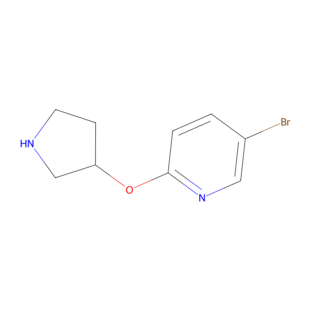 5-Bromo-2-(pyrrolidin-3-yloxy)pyridine molecular structure, CAS 462114-39-2