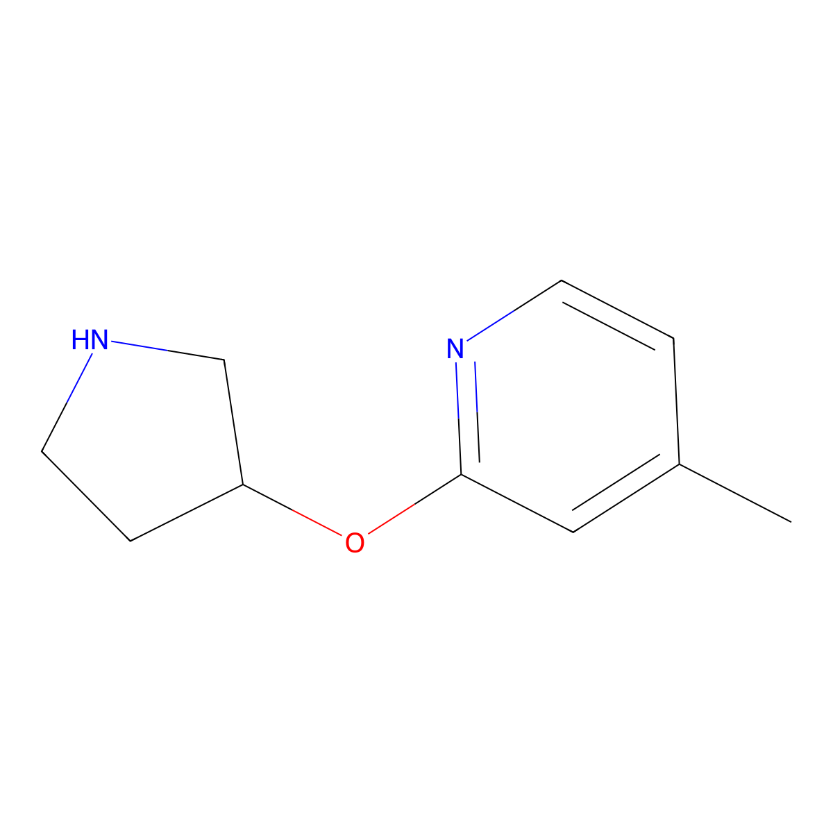 4-Methyl-2-(pyrrolidin-3-yloxy)pyridine molecular structure, CAS 462114-40-5