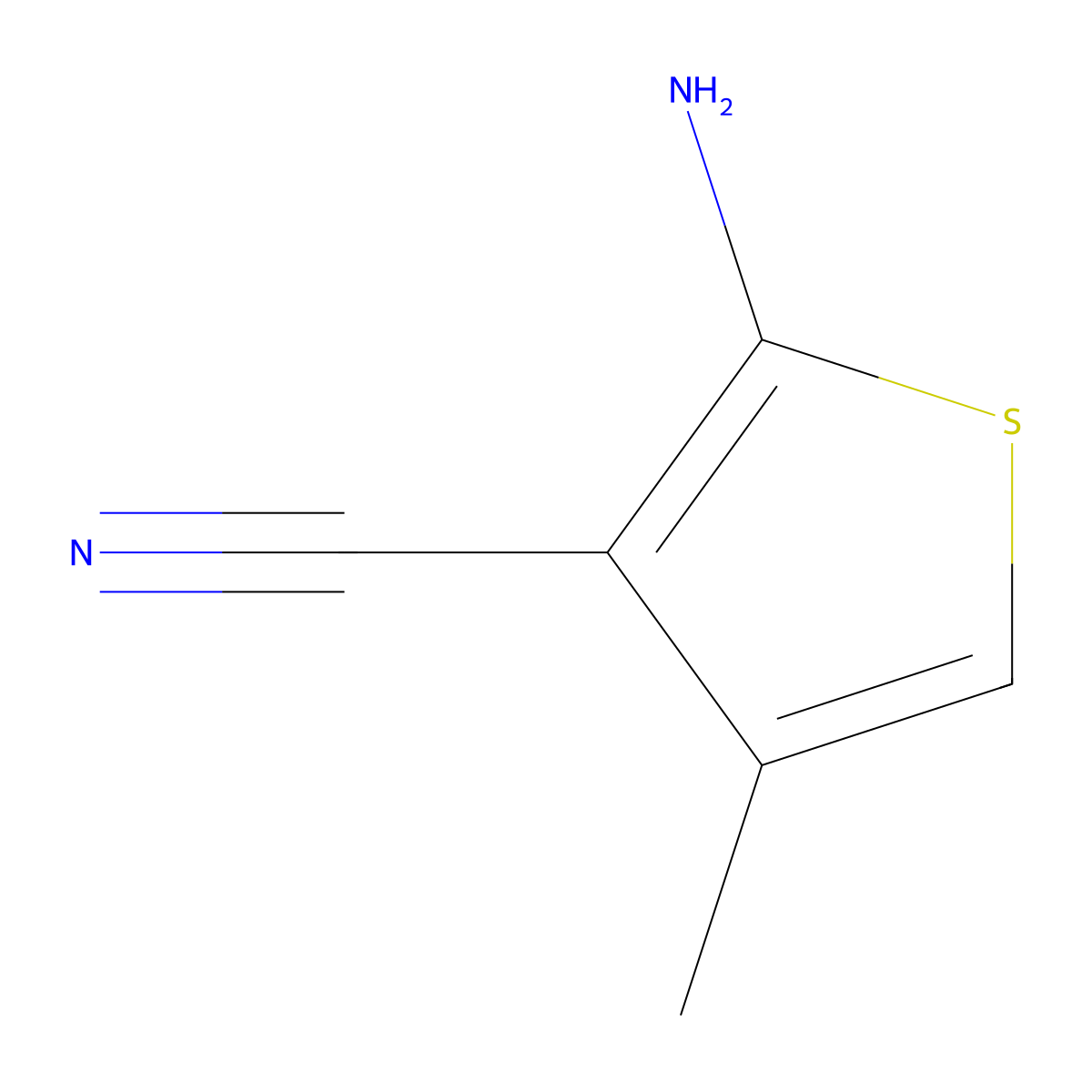 2-Amino-4-methylthiophene-3-carbonitrile molecular structure, CAS 4623-55-6