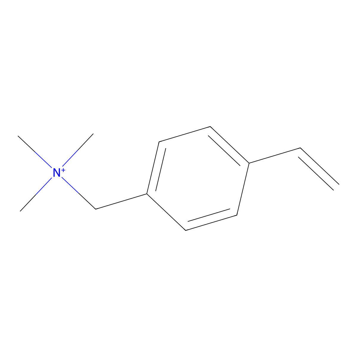 Benzenemethanaminium, 4-ethenyl-N,N,N-trimethyl- molecular structure, CAS 46231-82-7