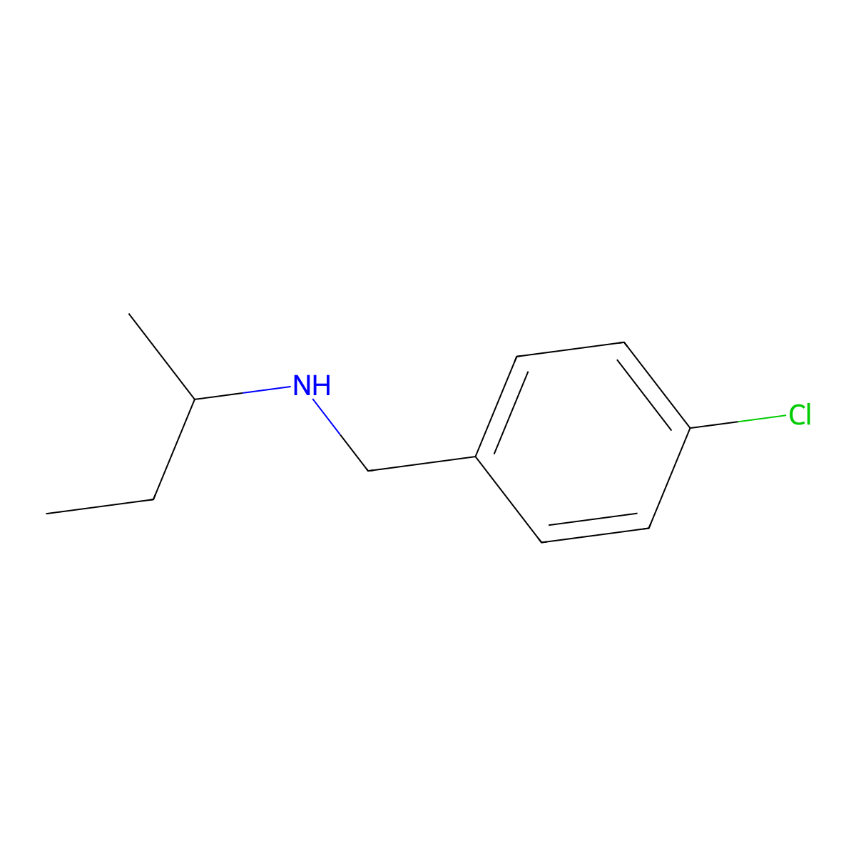 N-(4-chlorobenzyl)butan-2-amine molecular structure, CAS 46234-40-6