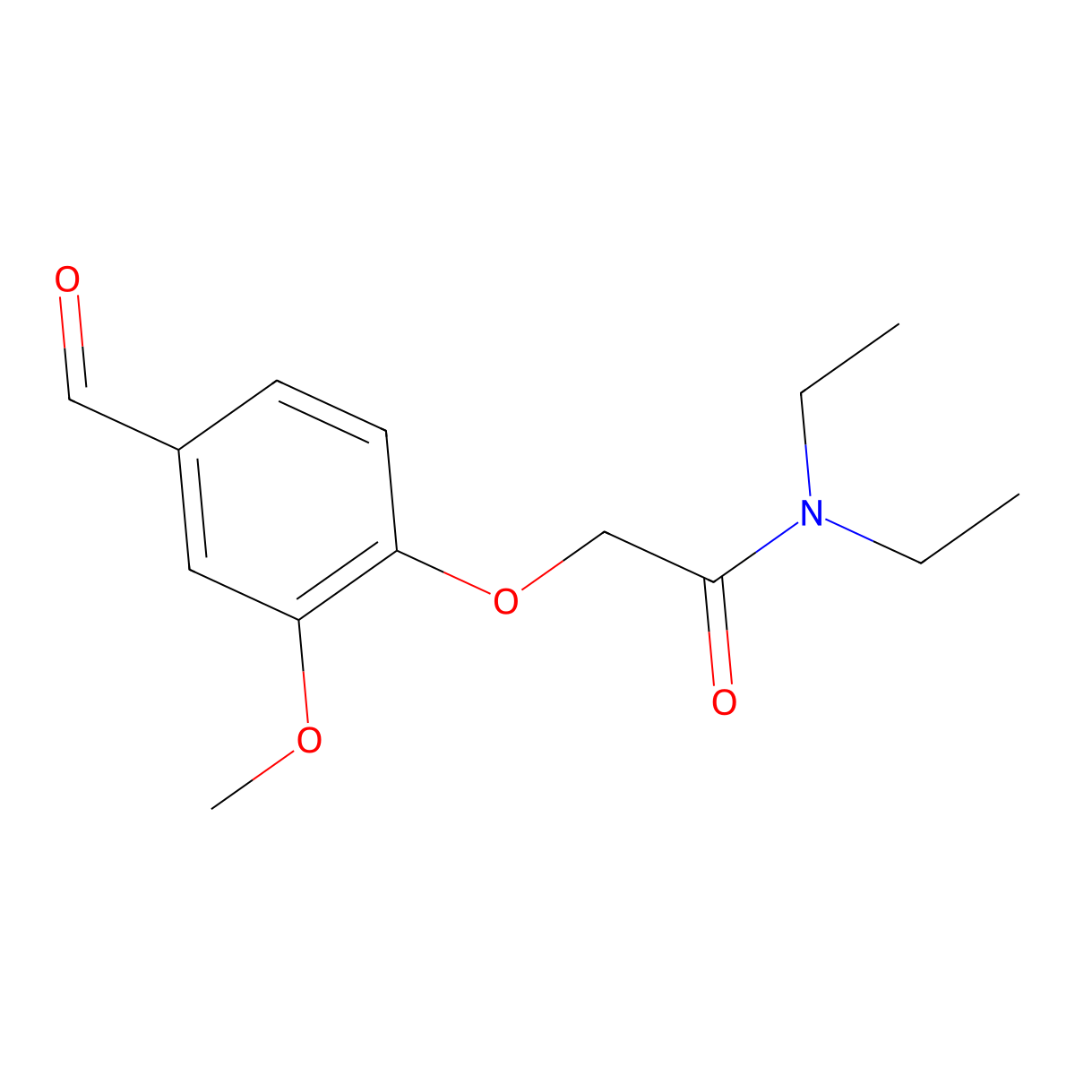 N,N-diethyl-2-(4-formyl-2-methoxyphenoxy)acetamide molecular structure, CAS 4624-41-3