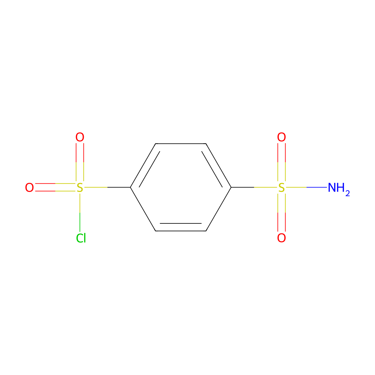 4-Sulfamoylbenzene-1-sulfonyl chloride molecular structure, CAS 46249-41-6