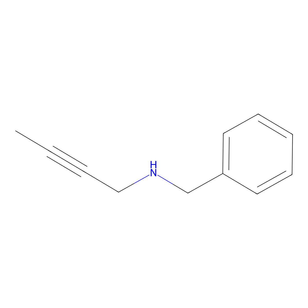 Benzyl-but-2-ynyl-amine molecular structure, CAS 4626-58-8