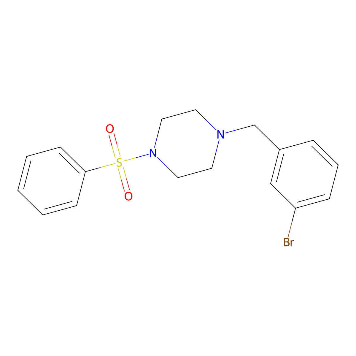 1-(3-Bromobenzyl)-4-(phenylsulfonyl)piperazine molecular structure, CAS 462601-45-2