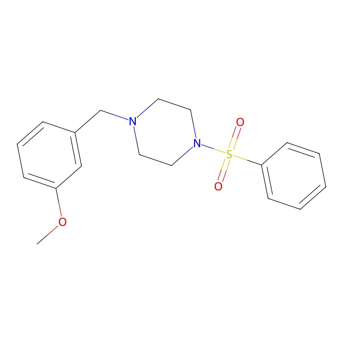1-(3-Methoxybenzyl)-4-(phenylsulfonyl)piperazine molecular structure, CAS 462601-54-3