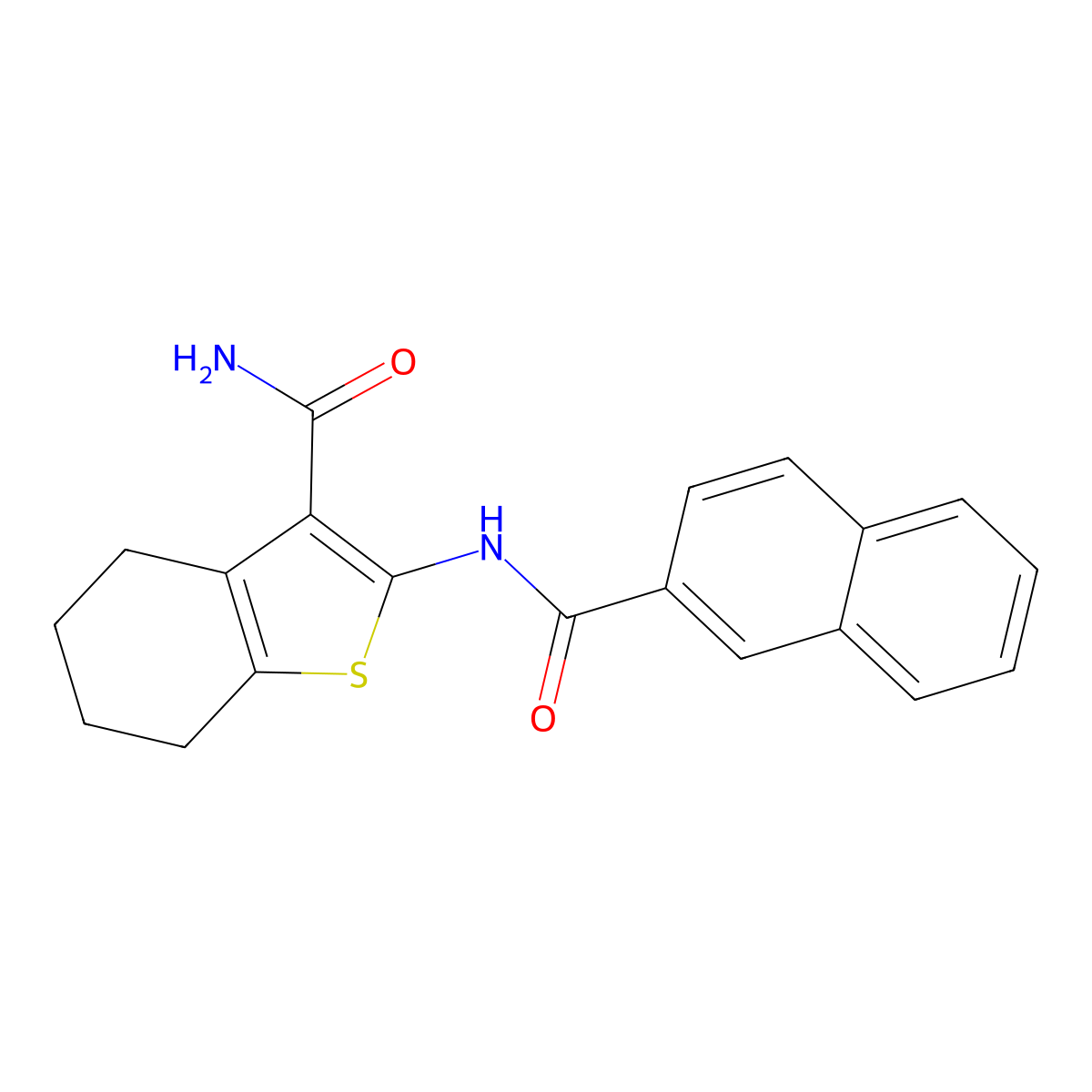 2-(2-Naphthamido)-4,5,6,7-tetrahydrobenzo[b]thiophene-3-carboxamide molecular structure, CAS 462601-68-9