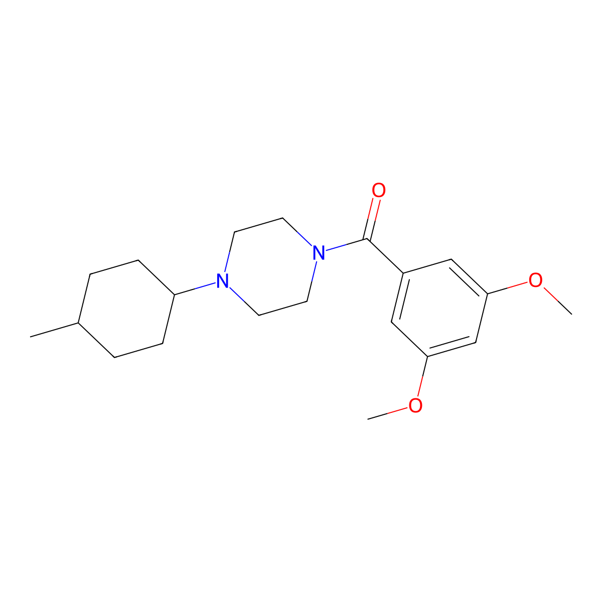 (3,5-Dimethoxyphenyl)-[4-(4-methylcyclohexyl)piperazin-1-yl]methanone molecular structure, CAS 462601-87-2