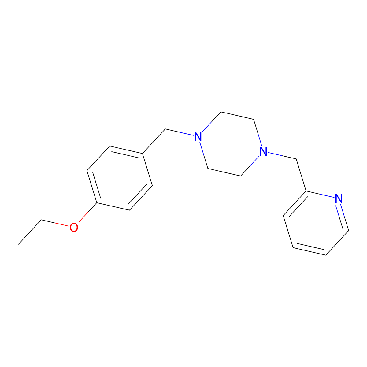 1-[(4-Ethoxyphenyl)methyl]-4-(pyridin-2-ylmethyl)piperazine molecular structure, CAS 462602-70-6