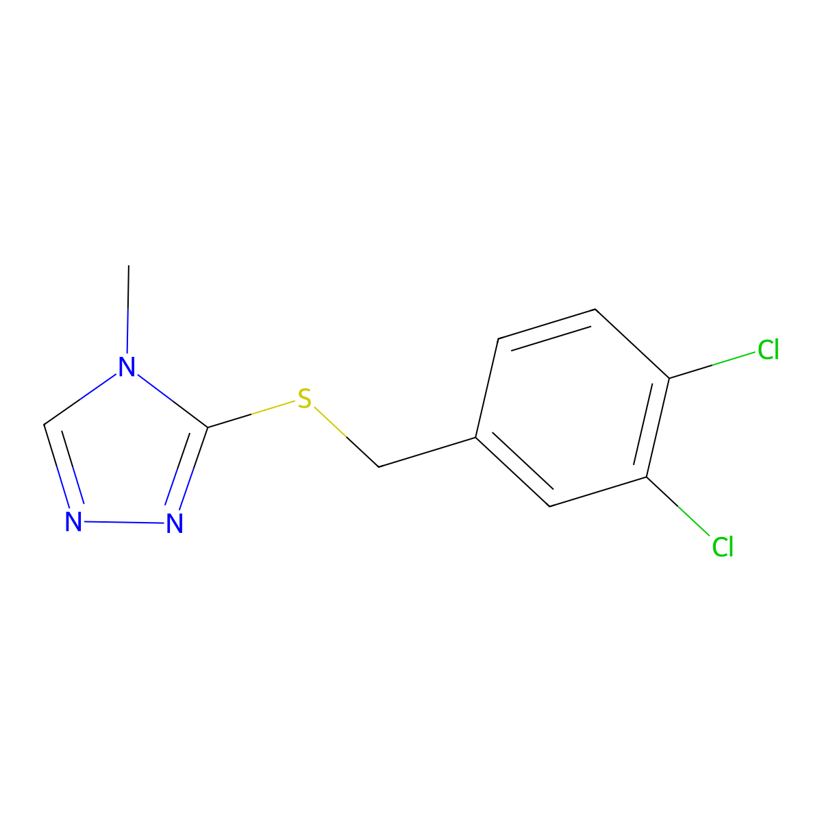 3-[(3,4-Dichlorophenyl)methylsulfanyl]-4-methyl-1,2,4-triazole molecular structure, CAS 462603-16-3