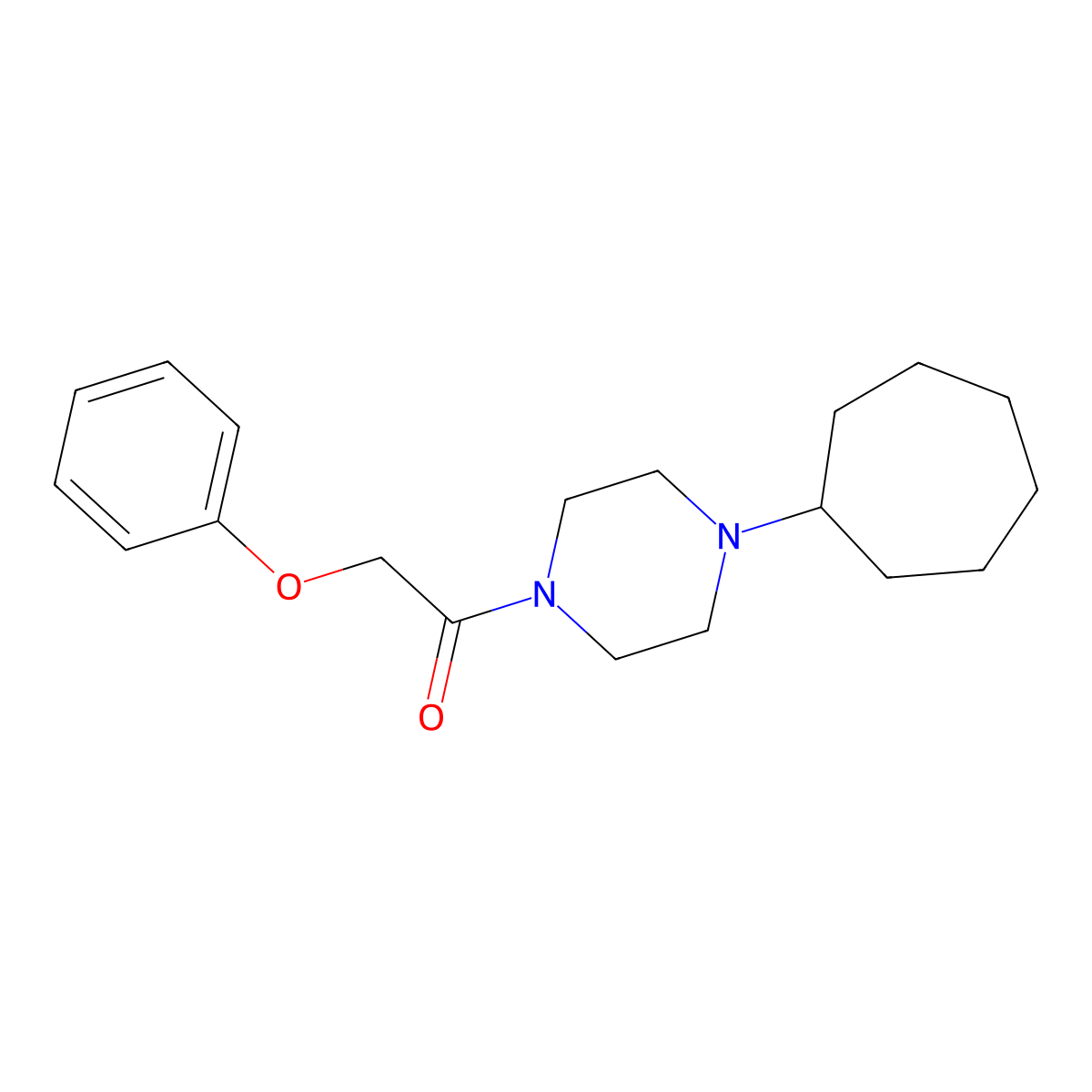 1-(4-Cycloheptylpiperazin-1-yl)-2-phenoxyethanone molecular structure, CAS 462603-22-1