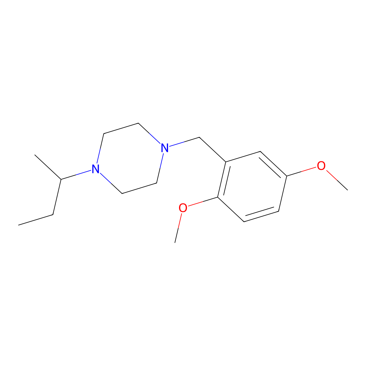 1-(Butan-2-yl)-4-(2,5-dimethoxybenzyl)piperazine molecular structure, CAS 462603-34-5