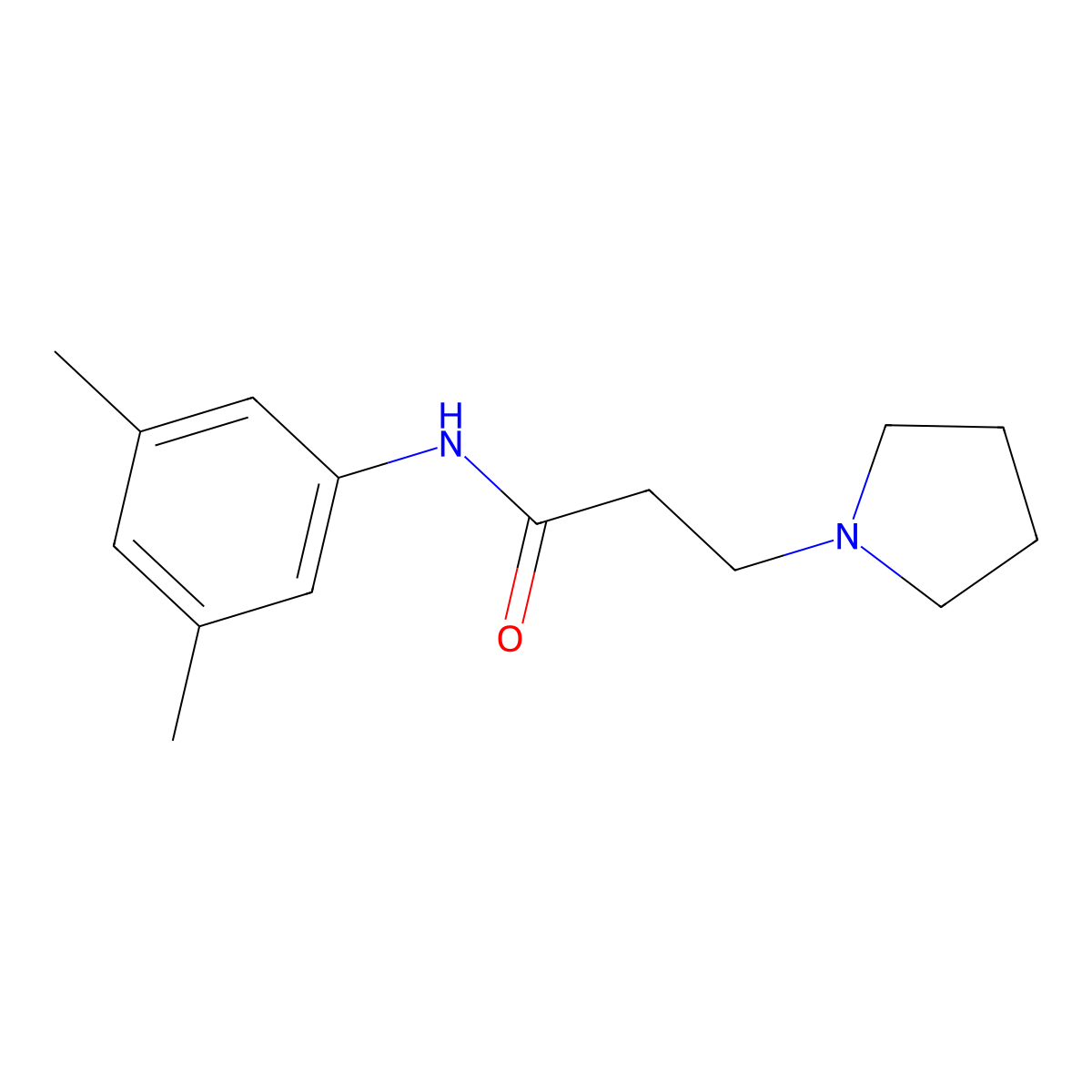 N-(3,5-dimethylphenyl)-3-pyrrolidin-1-ylpropanamide molecular structure, CAS 462604-06-4