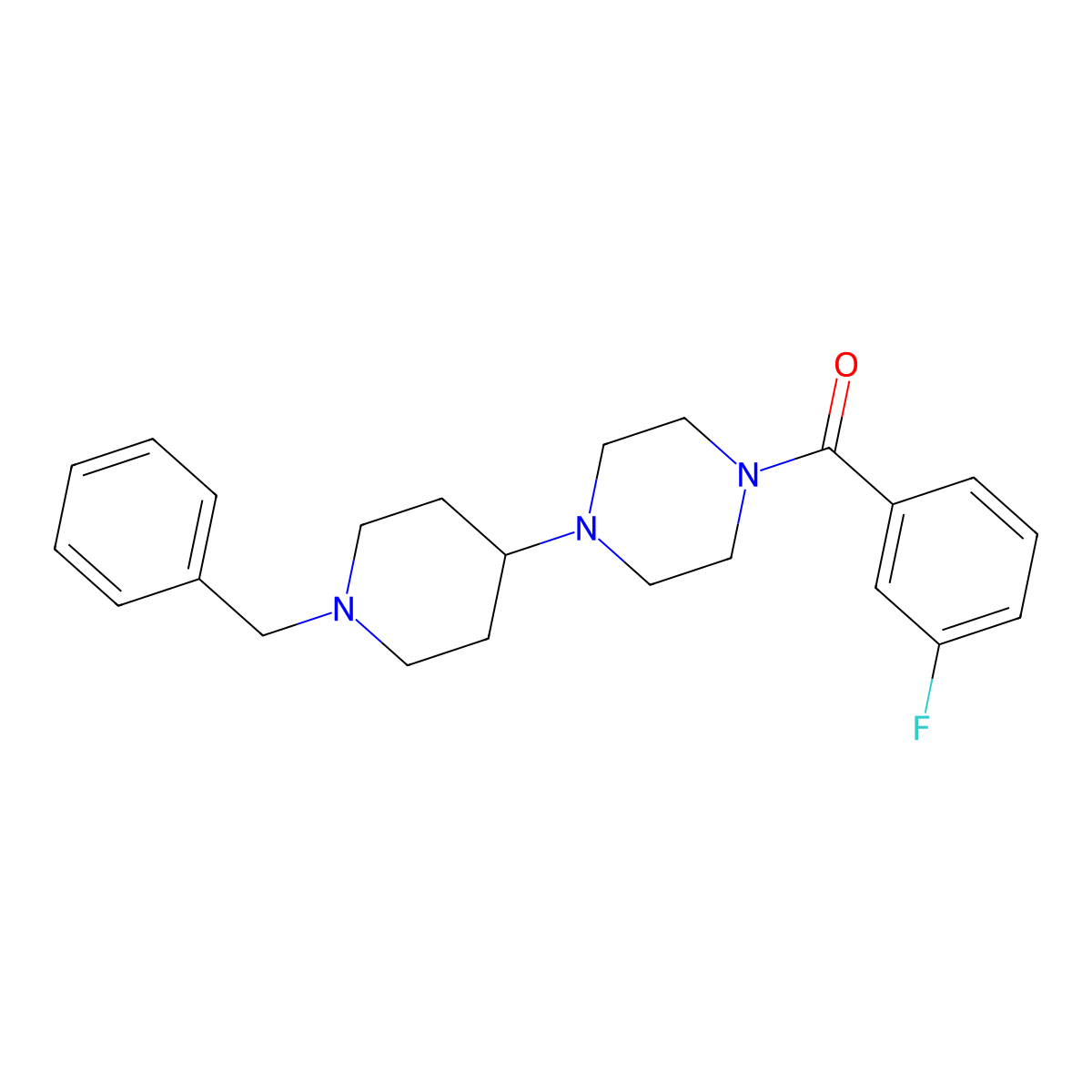 [4-(1-Benzylpiperidin-4-yl)piperazin-1-yl]-(3-fluorophenyl)methanone molecular structure, CAS 462604-30-4