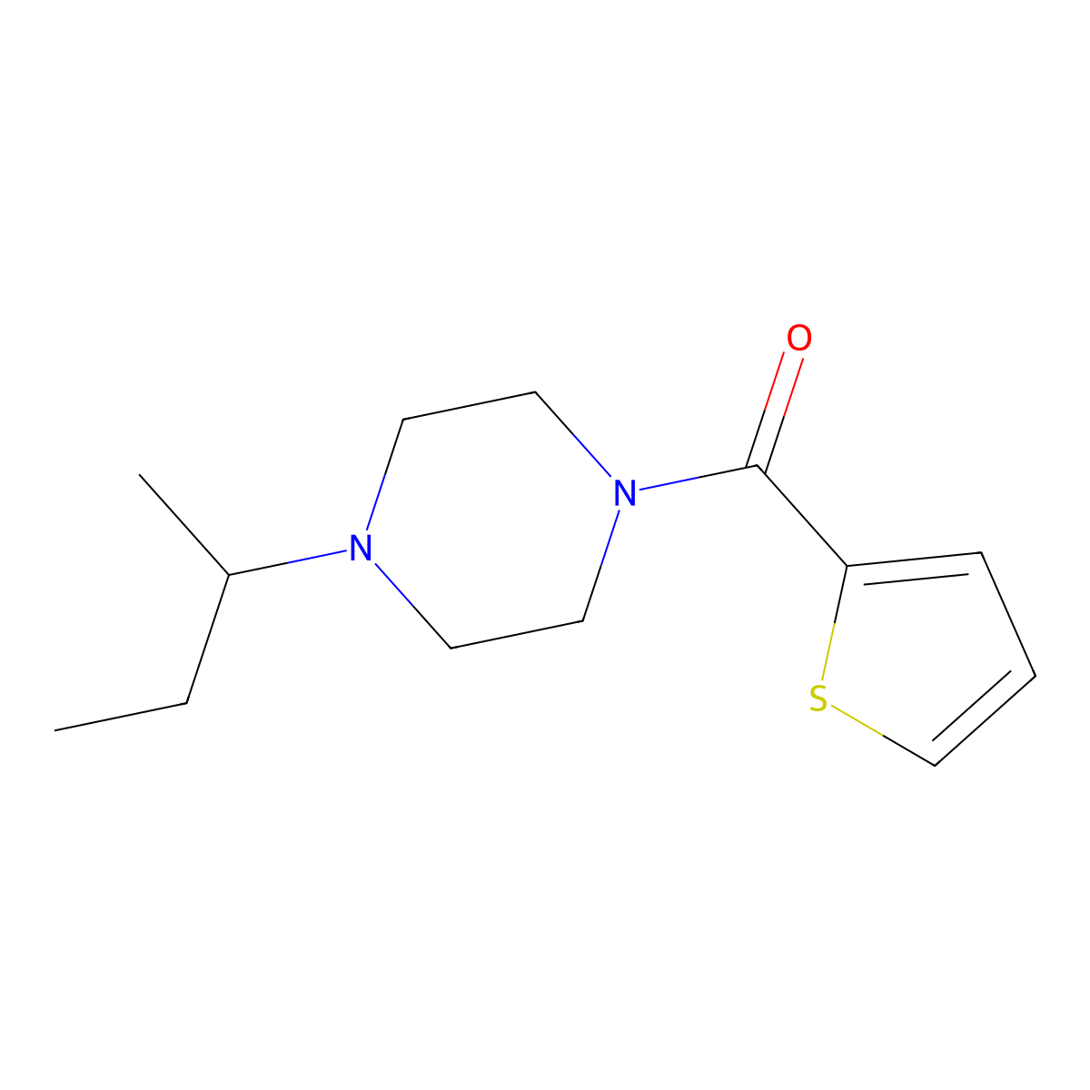 1-Sec-butyl-4-(2-thienylcarbonyl)piperazine molecular structure, CAS 462604-38-2