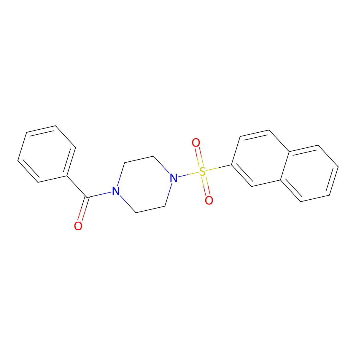 (4-Naphthalen-2-ylsulfonylpiperazin-1-yl)-phenylmethanone molecular structure, CAS 462604-98-4