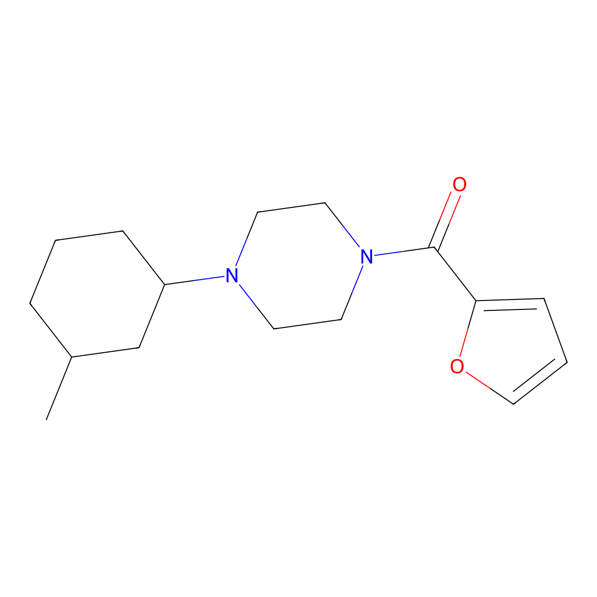 1-(2-Furoyl)-4-(3-methylcyclohexyl)piperazine molecular structure, CAS 462605-11-4